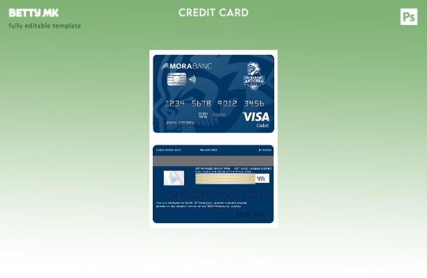 модерен стил дебитен шаблон за Андора Морабанк Виза